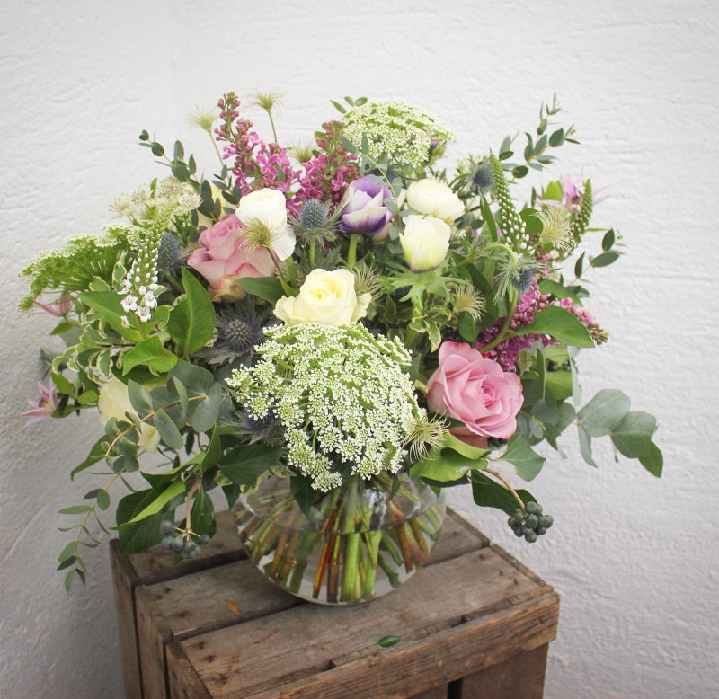 Summer Garden Vase fresh flowers made by The Petal Boutique in Winchester