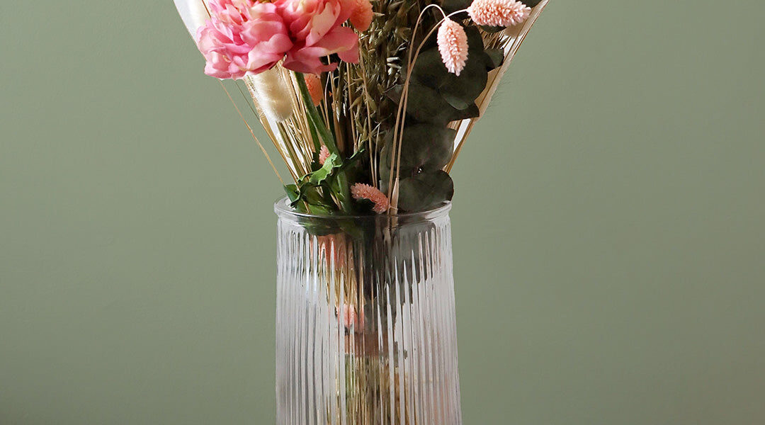 Blush Pink Dried Artificial Floral Arrangement
