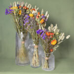 Three Sizes Dried Flower Bouquet Arrangements Multi Coloured Orange Red Purple Fb30 Sml
